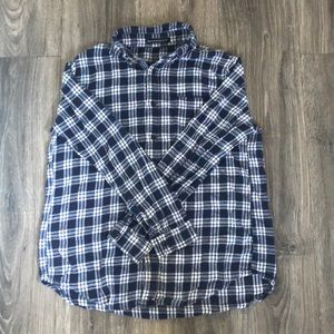 navy blue and white girls flannel